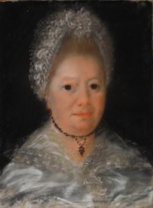 Dutch School Early 19th Century Pastel - Portrait of a Lady in Lace