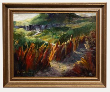 June Bevan (b.1927) - 20th Century Oil, Distant Slate Quarry, North Wales