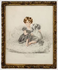 Early 20th Century Graphite Drawing - The Faithful Friend