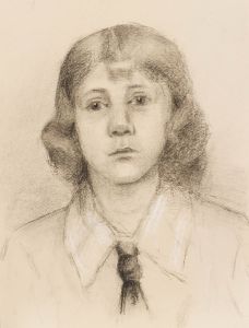 G. Querville - Early 20th Century Graphite Drawing, Portrait of a Girl