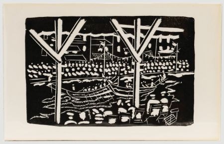 Albert Masri (1927-2020) - Mid 20th Century Woodcut, The Harbour
