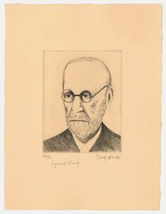 David Wurtzel (1935-2014) - 1976 Etching, Sigmund Freud