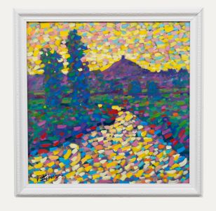 Paul Stephens (b.1957) - Framed Contemporary Oil, Glastonbury Tor & Levels