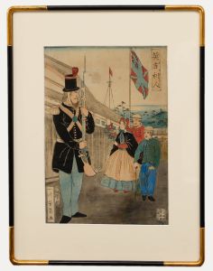 Utagawa Yoshikazu - c.1862 Japanese Woodblock, Englishmen