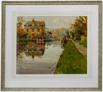 John Haskins (b.1938) - 20th Century Acrylic, On The Canal