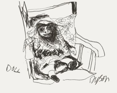 Julian Dyson (1936-2003) - 20th Century Charcoal Drawing, Doll