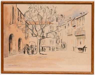 Allan Keith Hill (1910-2000) - Pen and Ink Drawing, Converstaions in the Square
