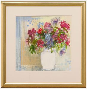 Nola Armstrong - 20th Century Mixed Media, Reds and Blues