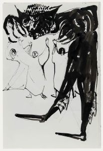 Charlotte Heister (1921-1998) - Mid 20th Century India Ink, Praise