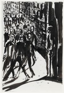 Charlotte Heister (1921-1998) - Mid 20th Century India Ink, Army