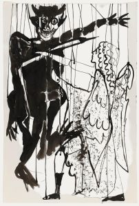 Charlotte Heister (1921-1998) - Mid 20th Century India Ink, Puppets
