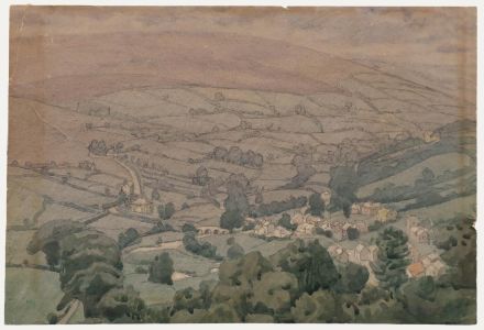 Jacinth Blaxland - 1945 Watercolour, Rolling Hills