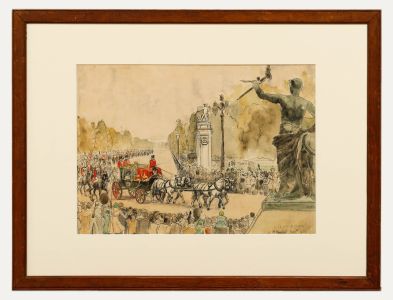 Marjorie Sherlock (1897-1973) - 1950 Watercolour, Irish State Coach