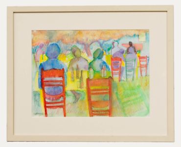 Mary Chugg (1935-2024) - Framed Contemporary Watercolour, A Cretan Taverna II