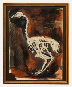 Mary Chugg (1935-2024) - Framed Mid 20th Century Watercolour, Hen Skeleton