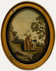 19th Century Embroidery - Walking In The Park