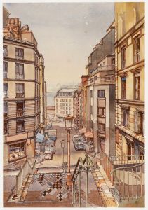 Nigel Priddey - 20th Century Watercolour, Parisian Street Scene