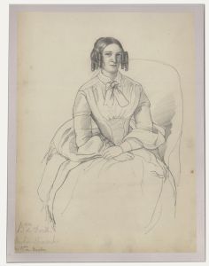 Charlotte Berlichingen - Mid 19th Century Graphite Drawing, Lady with Ringlets