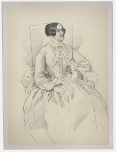 Charlotte Berlichingen - Mid 19th Century Graphite Drawing, Aristocratic Lady