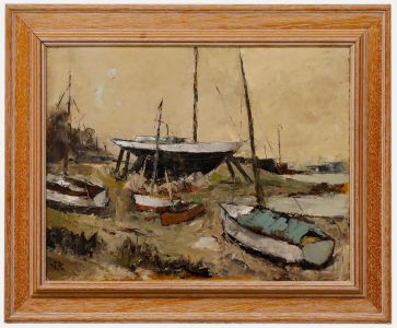 J. Richards - Framed Contemporary Oil, Low Tide