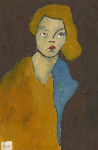 Ben Carrivick - Contemporary Oil, Lady in Yellow and Blue
