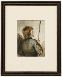 Late 19th Century Watercolour - Shepherd Boy