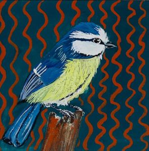 Jemma Jamie - 2005 Gouache, Blue Tit