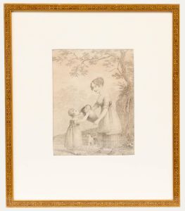 Early 19th Century Graphite Drawing - A Moment to Rest