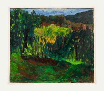 Anton Gold (1914-1970) - Mid 20th Century Oil, Looking to the Mountains