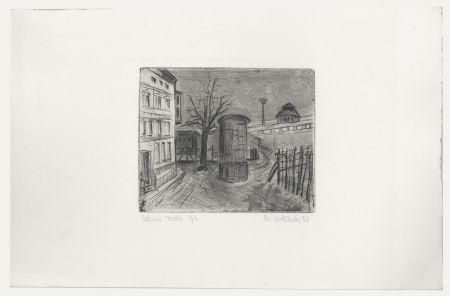 Marion Kallauka (b.1949) - 1982 Etching, Berlin Street Scene