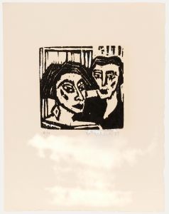 Marion Kallauka - 1989 Woodcut, The Couple