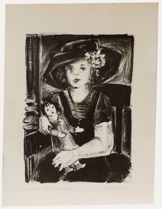 Marion Kallauka - 1982 Lithograph, Girl with Doll