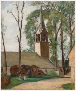 Cecile Hertz-Eyrolles (1875-1974) - Mid 20th Century Oil, By The Church