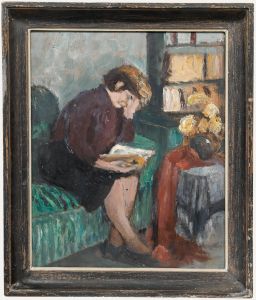 Cecile Hertz-Eyrolles (1875-1974) - Mid 20th Century Oil, A Moment to Read