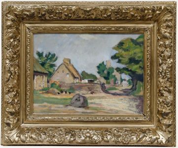 Cecile Hertz-Eyrolles (1875-1974) - Mid 20th Century Oil, Farmyard in Summer
