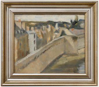 Cecile Hertz-Eyrolles (1875-1974) - Framed Oil, View From The Ramparts