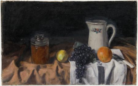 George Weissbort (1928-2013) - 1970 Oil, Jars and Fruit on Cloth