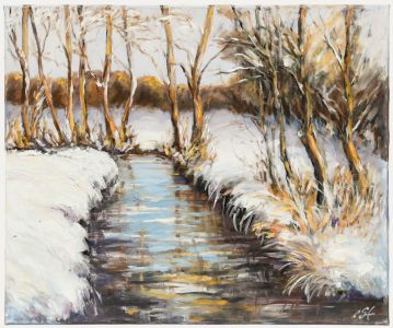 Erwin Steinhauser (1939-2023) - 20th Century Acrylic, Stream In The Snow