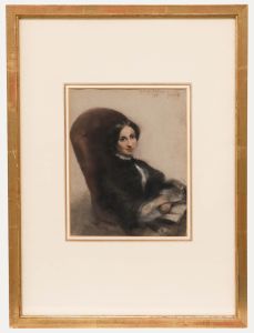 Arthur Miles (fl.1851-1880) - Framed 1855 Pastel, Portrait of Georgy Chatfield