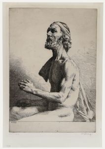 William Strang RA (1859-1921) - Etching, Life Model in the Studio