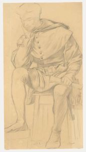 Edward Ridley (1883-1946) - Graphite Drawing, Study of a Scholarly Gentleman