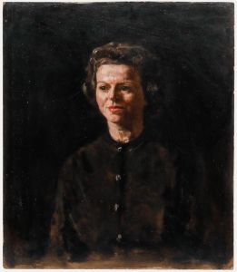 George Weissbort (1928-2013) - 20th Century Oil, Lady in the Brown Cardigan