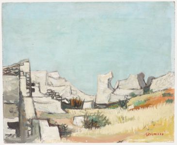 Charles Betremieux (1919-1997) - 1950 Oil, Ruins by the Sea