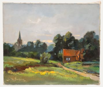 Luc De Decker (1907-1982) - Mid 20th Century Oil, Church In The Countryside