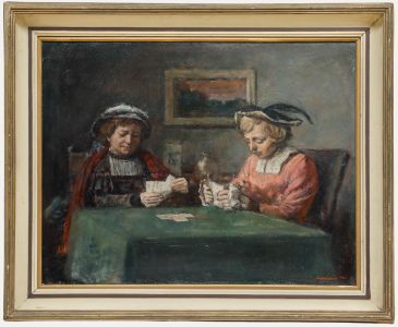 George Weissbort (1928-2013) - Framed 20th Century Oil, A Ladies Game of Cards