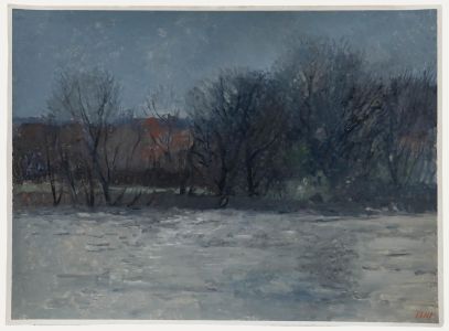 Bernard Myers (1925-2007) - Contemporary Oil, Trees on the South Bank