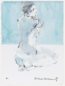 Richard J.S. Young - 2024 Watercolour, Kneeling Nude