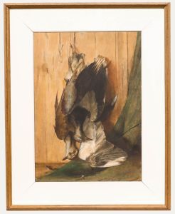 A. Fairfax (act. c. 1881) - 1878 Watercolour, Plovers