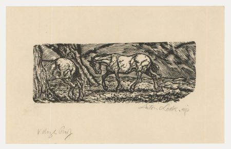 Anton Lock (1893-1971) - Early 20th Century Woodcut, Through the Forest