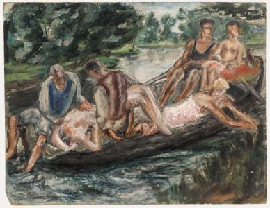 Georges Eugene Delhomme (1904-1989) - 20th Century Oil, A Day in The Boat